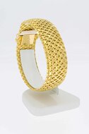 18 Karaat gouden brede gevlochten armband - 19,1 cm