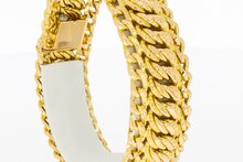 18 Karaat gouden gevlochten brede armband - 21,3 cm