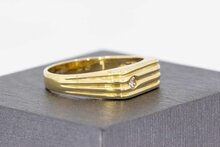 14 Karaat gouden geprofileerde Statement ring met Zirkonia - 20,1 mm