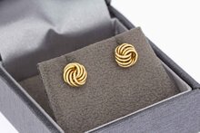 14 karaat geel gouden Knoop oorstekers - diameter 7,1 mm