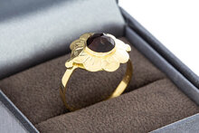 Gold Granat Ring 14 Karat &ndash; 17,9 mm