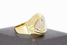 14 karaat gouden heren ring met Zirkonia - 21,2 mm