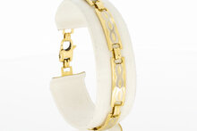 14 karaat bicolor gouden gefigureerde armband - 18,5 cm