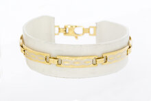 14 karaat bicolor gouden gefigureerde armband - 18,5 cm
