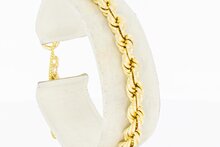 14 Karaat gouden gevlochten Koord schakelarmband- 19 cm