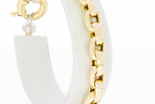14 Karaat bicolor gouden Ankerarmband - 19,4 cm
