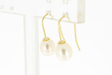 14 Karat  gelb Gold Perlen Ohrh&auml;nger - L&auml;nge 1,9 cm