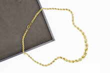 14 Karaat gouden oplopend gevlochten koord ketting - 47,4 cm