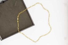 18 Karaat Figaro gouden ketting - 52,5 cm