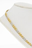 18 Karaat bicolor gouden Gourmet ketting - 48 cm