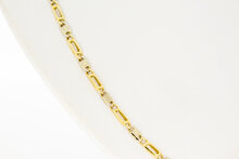 14 Karaat bicolor gouden Valkoog ketting - 46,5 cm