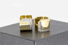 14 Karat goldene Diamant Creolen - 11,6 mm