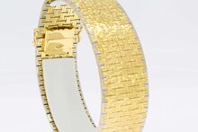 18 Karaat bicolor brede gouden armband - 18,8 cm