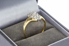 Vintage 14 Karaat gouden diamant ring - 17,6 mm