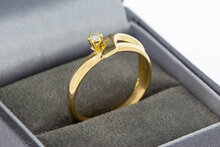 14 karaat gouden diamant Slagring - 18,4 mm