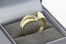 14 Karaat geel gouden Fantasie ring met Diamant - 18,1 mm