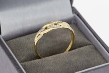 14 karaat gouden Bandring gezet met Diamant - 18,7 mm
