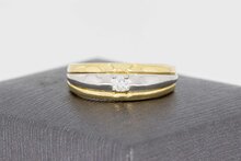 18 Karaat gouden Solitaire diamant ring - 17,5 mm