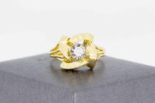 18 Karaat geel gouden diamant ring - 19 mm
