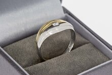 14 Karaat gouden diamant Bandring - 18,4 mm