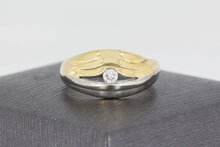 14 Karaat gouden diamant Bandring - 18,4 mm