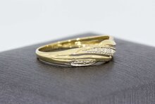 14 Karaat gouden diamant Bandring - 17,5 mm