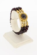 3-reihiges Vintage Granat Damen Armband  - 17 cm
