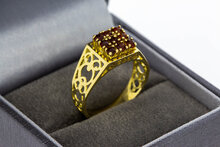 Granaten Pinky Ring 585 Gold - 17,5 mm