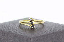 Vintage Saffier ring 14 Karaat goud - 17,5 mm