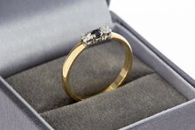 Entourage Saffier ring 14 karaat goud - 19,8 mm