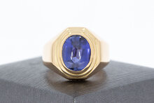 18 Karaat gouden Statement ring met Saffier- 19,5 mm
