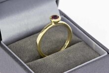 14 Karaat gouden Solitaire Robijn ring - 18,5 mm