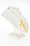 18 Karaat gouden Kruis ketting hanger - 4,8 cm