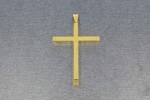 18 Karaat gouden Kruis ketting hanger - 4,8 cm