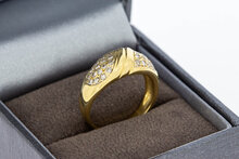 18 Karat Goldring mit Diamant - 17 mm