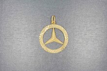 Mercedes Anh&auml;nger 14 Karat Gold - 3 cm