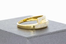 18 Karaat gouden Slagring gezet met Diamant - 18,5 mm