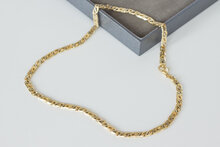 14 Karat Gold Falkenauge Kette - 42 cm