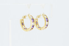 585 Gold Edelstein Ohrringe - 1,2 cm