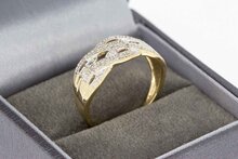 Geflochtener 14 Karat Diamantring - 18,7 mm