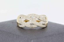 Geflochtener 14 Karat Diamantring - 18,7 mm