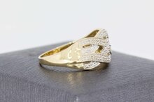 Geflochtener 14 Karat Diamantring - 18,7 mm
