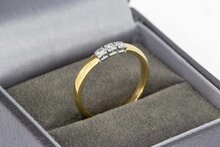 14 Karat Goldring mit Diamant - 16,6 mm