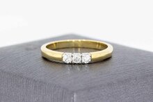 14 Karat Goldring mit Diamant - 16,6 mm