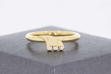 14 Karat Goldene Diamantring - 17,5 mm