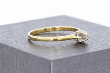 14 Karat bicolor Gold Diamant Ring - 17,5 mm