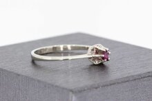 14 Karat Rubin Wei&szlig;gold Ring - 17,2 mm