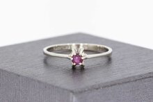 14 Karat Rubin Wei&szlig;gold Ring - 17,2 mm