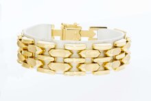 18 Karat Gold breites Barrenarmband - 19,3 cm