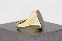 14 Karat Gold Siegelring mit Onyx - 17,9 mm